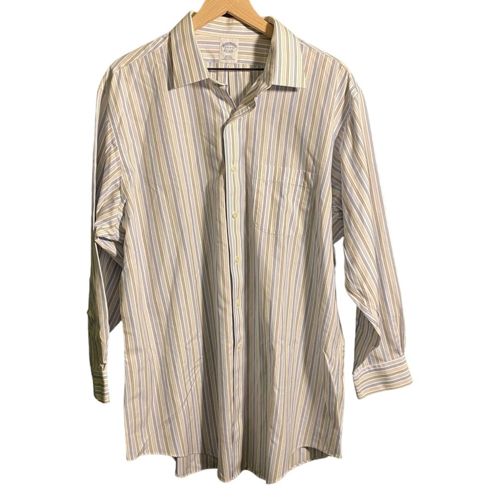 Brooks Brothers Striped Button Down Shirt Size 17.5-2/3